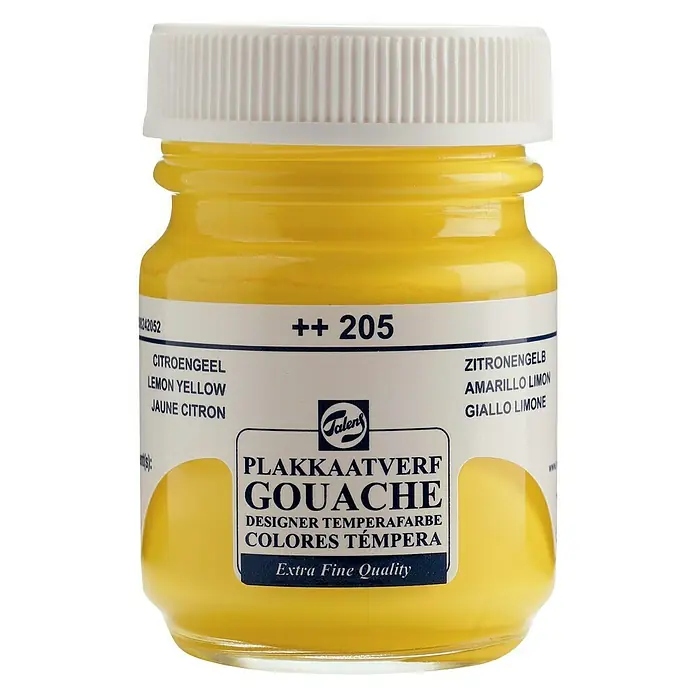 Talens Pintura gouache - Amarillo limón, 50 ml, Mate