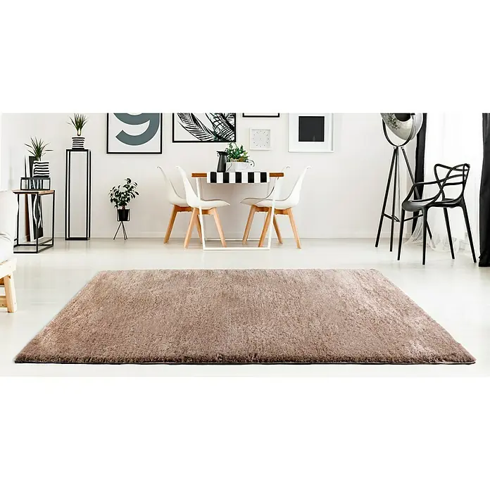 Alfombra Málaga Goldy - Taupe, 230 x 160 cm, 100% poliéster microfibra