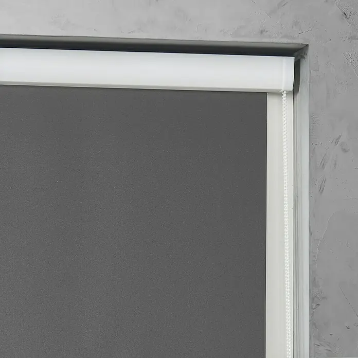 Rollo mit Kassette - B x H: 90 x 175 cm, Grau - Vorderansicht