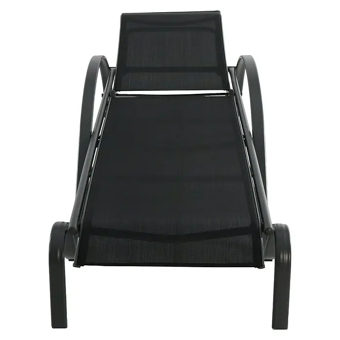 Sunfun Ležaljka za sunčanje Ikara - Š x D x V: 63 x 195 x 96 cm, Naslon od tekstila, Crne boje, S podesivim naslonom za leđa