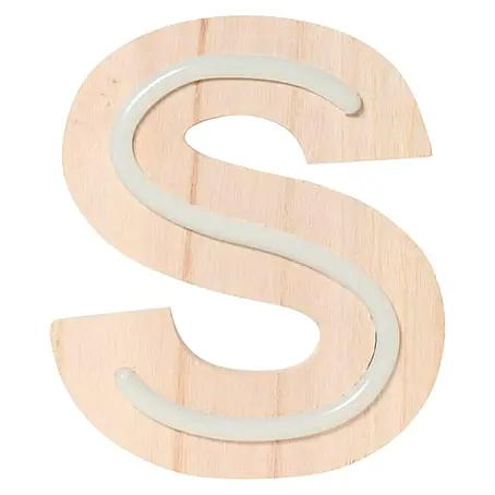 Letra LED neón de madera