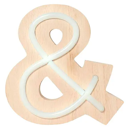 Letra LED neón de madera