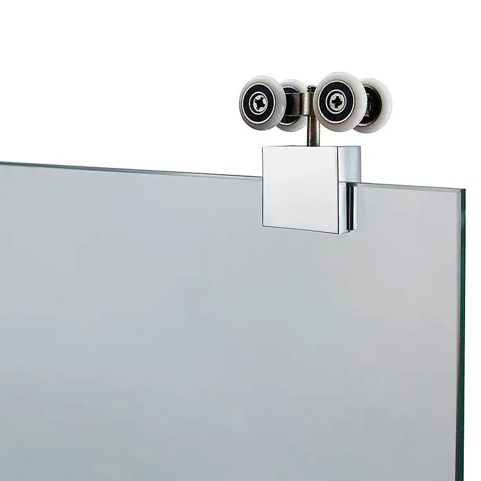 GME Mampara de ducha frontal Bypass - An x Al: 130 x 190 cm, Anodizado, 6 mm, Plata brillo