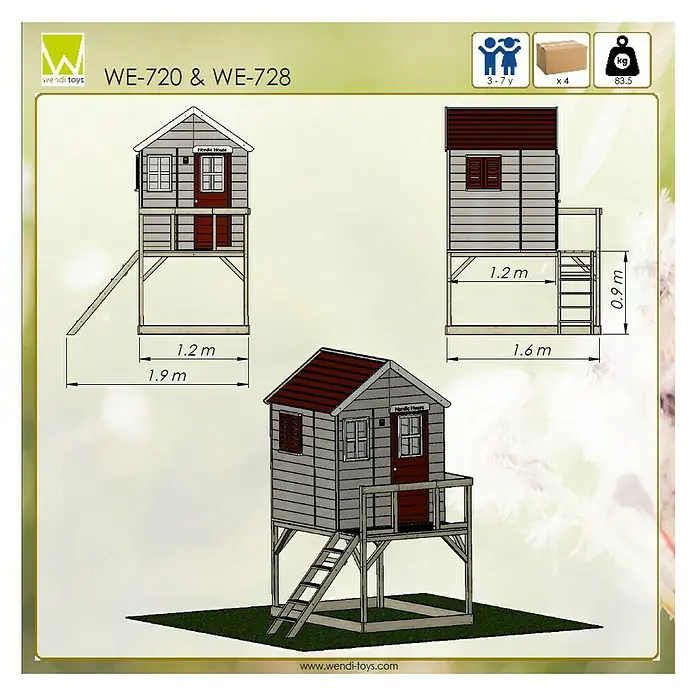 Wendi Toys Spielhaus Storch - 160 x 190 cm