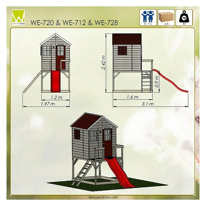 Wendi Toys Spielhaus Tiger - 310 x 197 cm