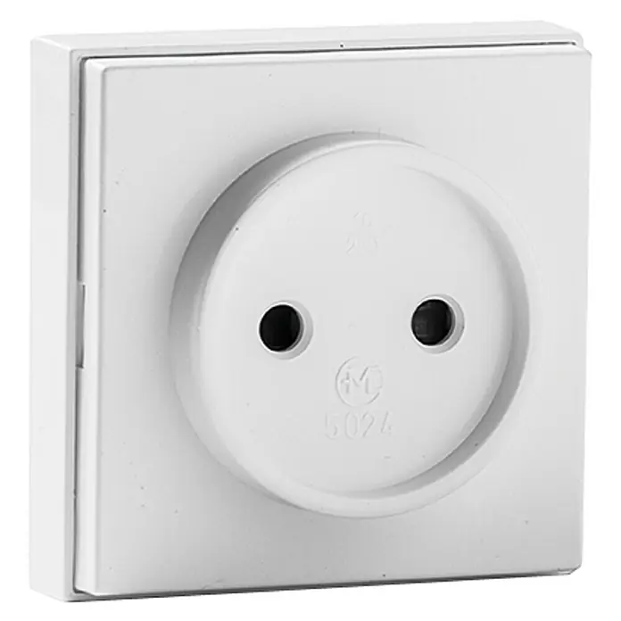 Famatel Enchufe - Blanco, Sin Toma Tierra, Plástico, Montaje en la pared, 1 ud.