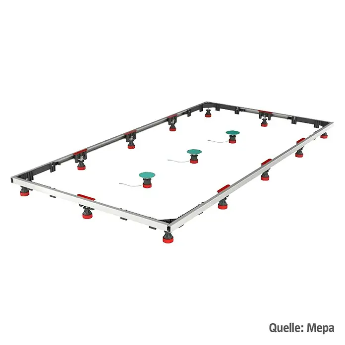 Mepa Duschwannen-Fußrahmen SF XL Stahl - Wannengröße bis 100 x 180 cm - Ansicht von oben