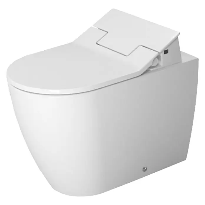 Duravit ME by Starck Stand-WC Typ 1 - Mit Spülrand, Ohne Spezialglasur, Spülform: Tief, WC Abgang: Waagerecht, Weiß - Vorderansicht