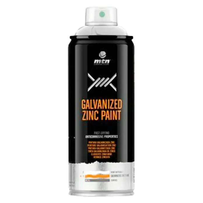 mtn Spray de zinc - 400 ml, Plateado, Secado rápido