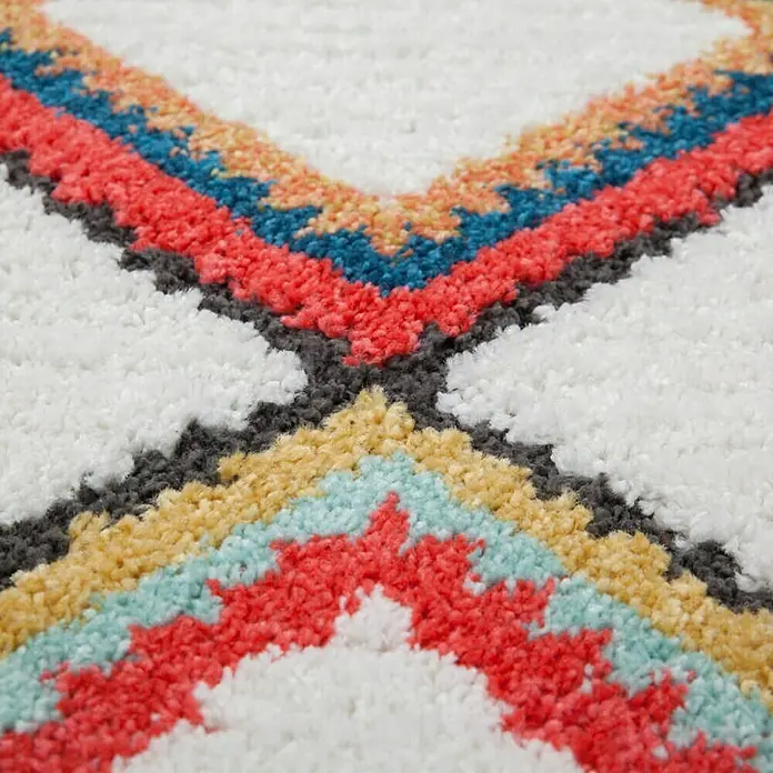 Kayoom Hochflorteppich Agadir - Bunt, 170 x 120 cm, 100% Polypropylen - Detailaufnahme