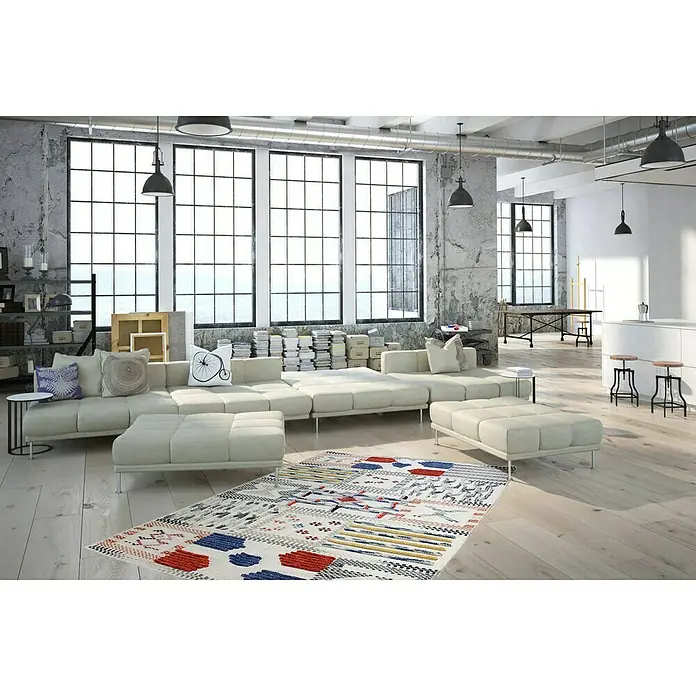 Kayoom Wollteppich Empire - Elfenbein, Multi, 170 x 120 cm, 80 % Neuseelandwolle, 20 % Baumwolle - Stimmungsaufnahme
