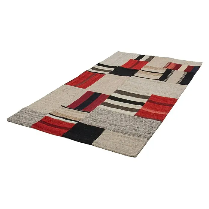 Kayoom Flachgewebeteppich Intenso 240 - Multi, 150 x 80 cm, 80 % Wolle, 20 % Baumwolle - Linke Seitenansicht
