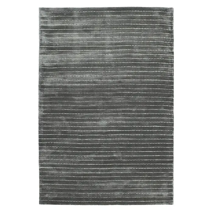 Kayoom Kurzflorteppich Prime - Silber, 150 x 80 cm, 70 % Viskose, 30 % Wolle - Ansicht von oben