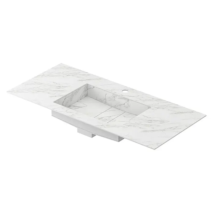 Lavabo Stein - 101 x 46 cm, Orificios para grifo: Medio, Blanco