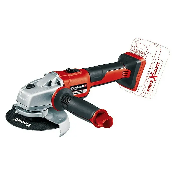 Einhell Power X-Change Akumulatorska kutna brusilica Axxio - 18 V, Bez akumulatora, Promjer rezne ploče: 125 mm, 8.500 okr/min - Pogled s lijeve strane