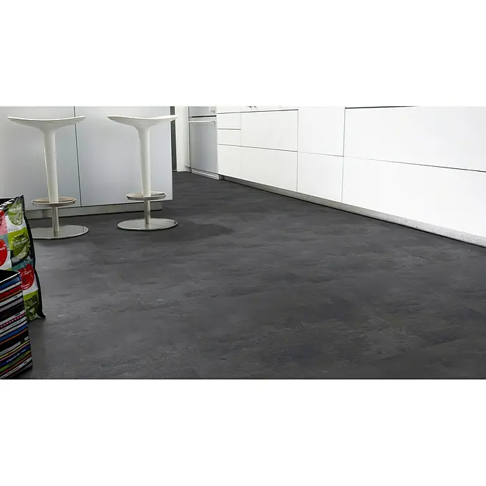 Tarkett Suelo de vinilo Starfloor click 55 Vintage Zinc Black - 60 cm x 32,4 cm x 4,5 mm, Efecto de baldosa