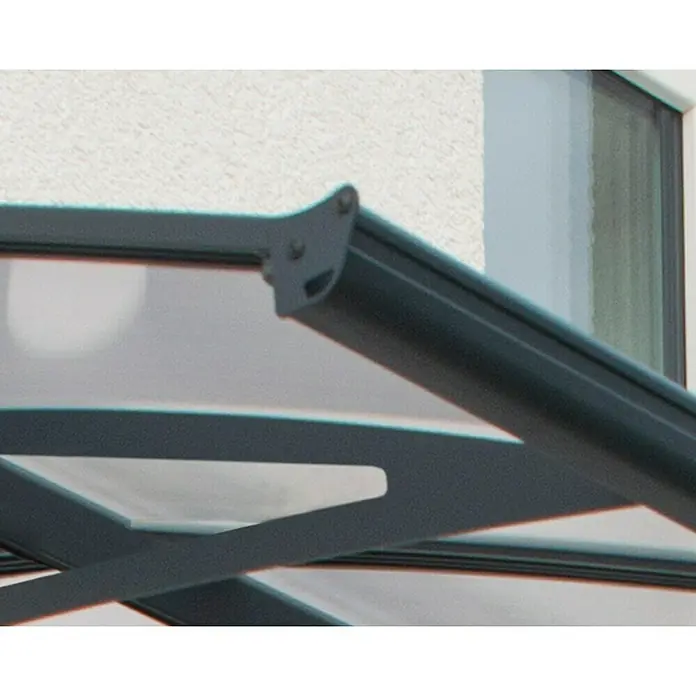 Palram – Canopia Pultvordach Amsterdam - 2.235 x 1.390 x 330 mm, Farbe Träger: Anthrazitgrau