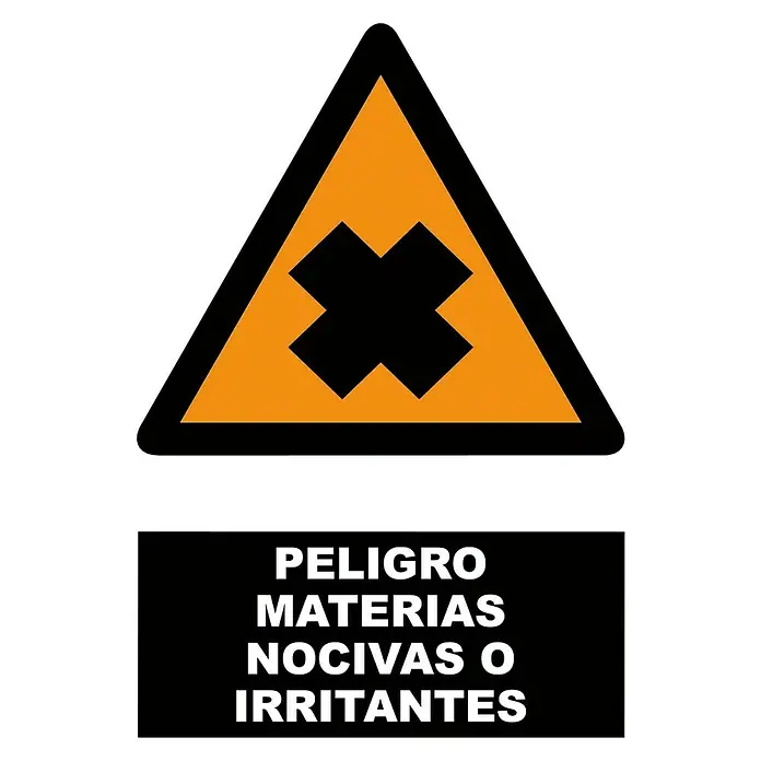 Cartel - Naranja/Negro, Materias nocivas