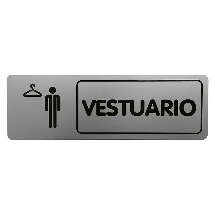 Rótulo - Plateado/Negro, Vestuario de caballeros, 18 x 5 cm
