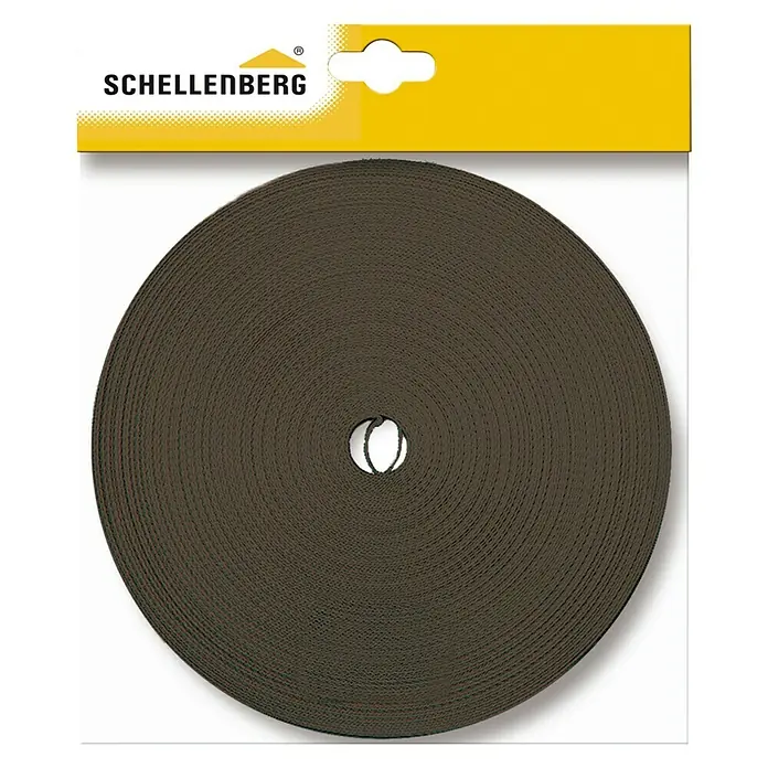 Schellenberg Rollladengurt - Braun, Länge: 12 m, Gurtbreite: 18 mm - Vorderansicht