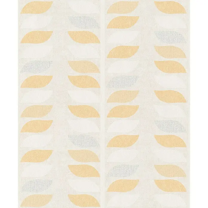 Papel pintado Árbol moderno - Gris/Amarillo, 10 x 0,53 m