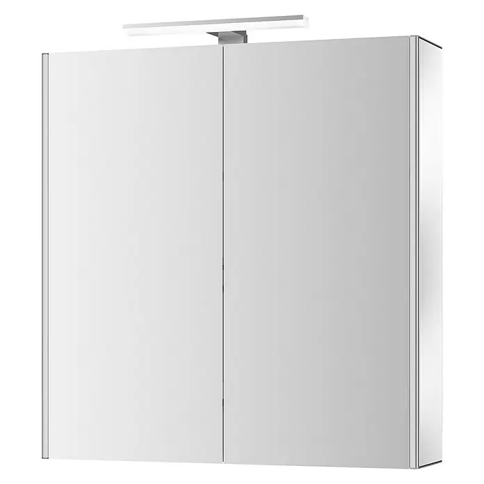 Jokey LED-Spiegelschrank DekorAlu - B x H: 65,4 x 68 cm, Mit Beleuchtung, Aluminium, Farblos - Rechte Seitenansicht