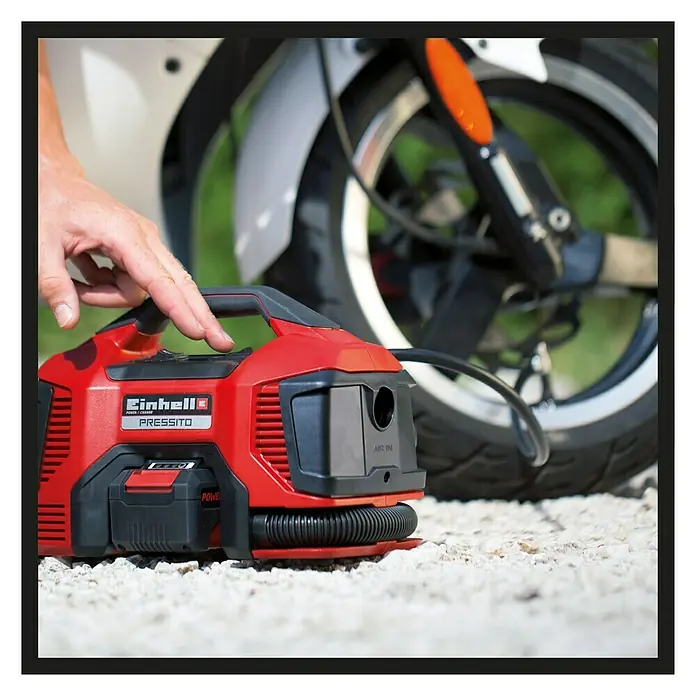 Einhell Power X-Change Hibridni kompresor - 11 bara, 90 W, 18 V, Bez akumulatora - Proizvod u upotrebi