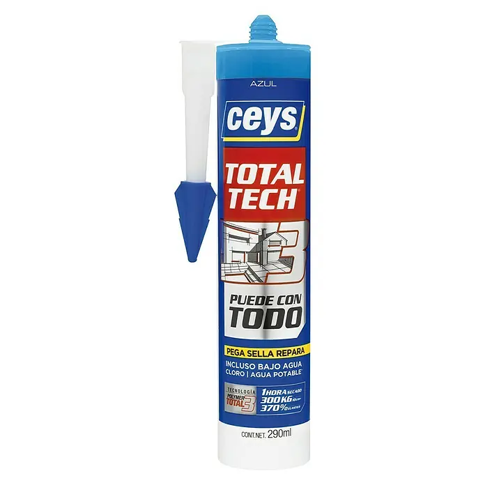 Ceys Adhesivo y sellador Total Tech - Azul claro, 290 ml