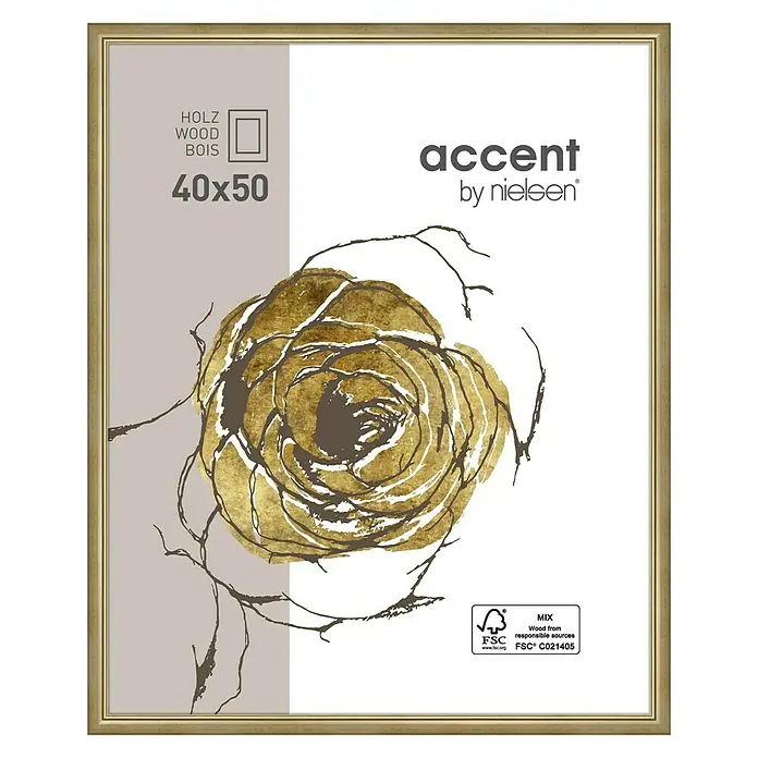 Nielsen Bilderrahmen Ascot - Gold, 40 x 50 cm, Holz - Vorderansicht