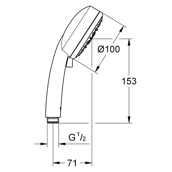 Grohe Handbrause Tempesta Cosmopolitan 100 - Anzahl Funktionen: 4 Stk., 9,5 l/min bei 3 bar, Chrom - Vorderansicht
