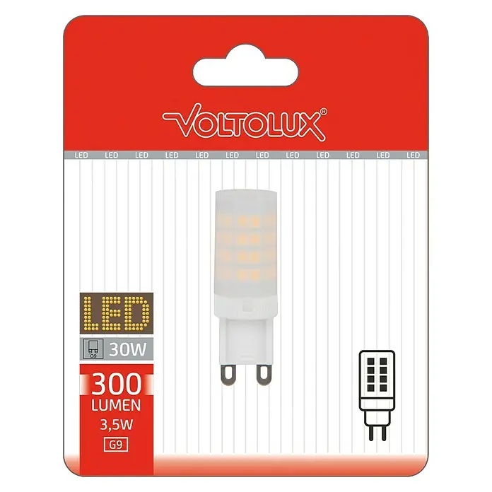 Voltolux Bombilla LED - 3,5 W, G9, Color de luz: Blanco cálido, No regulable, Capsular