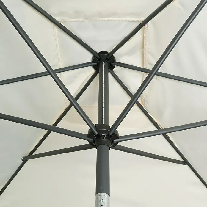Derby Basic Lift Sonnenschirm Neo - Natur, L x B: 240 x 200 cm - Ansicht von unten