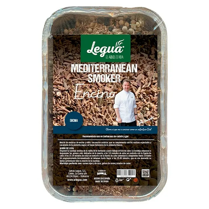 Legua Virutas para ahumar Mediterranean Smoker - 130 g, Tipo de madera: Madera de encina
