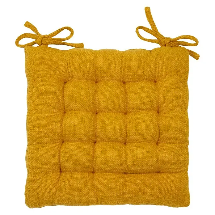 Cojín para silla Joy - Mostaza, 40 x 40 cm, 100% algodón
