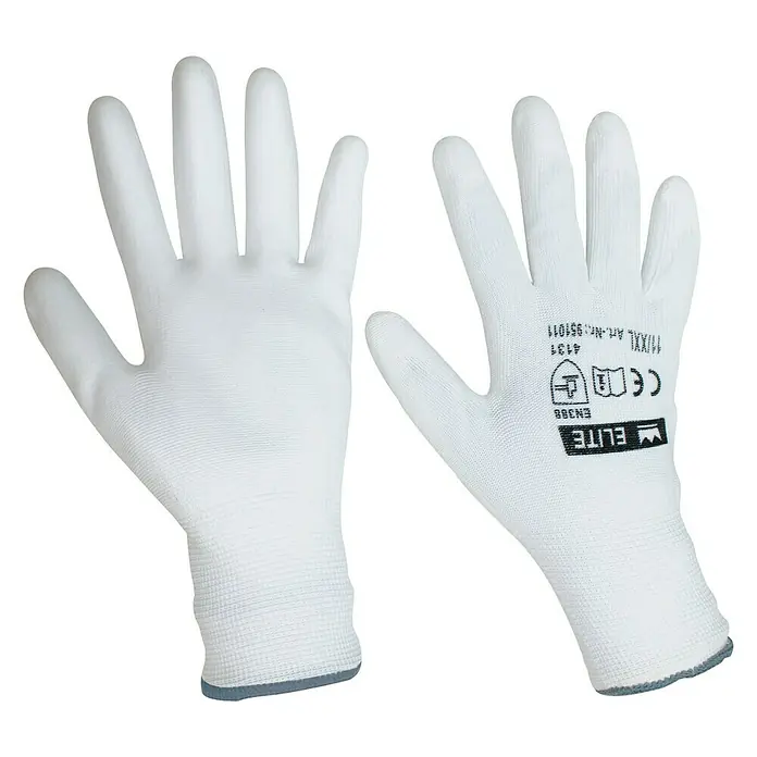 Mako Feinstrick-Handschuh Soft Grip - Größe: 8, Weiß
