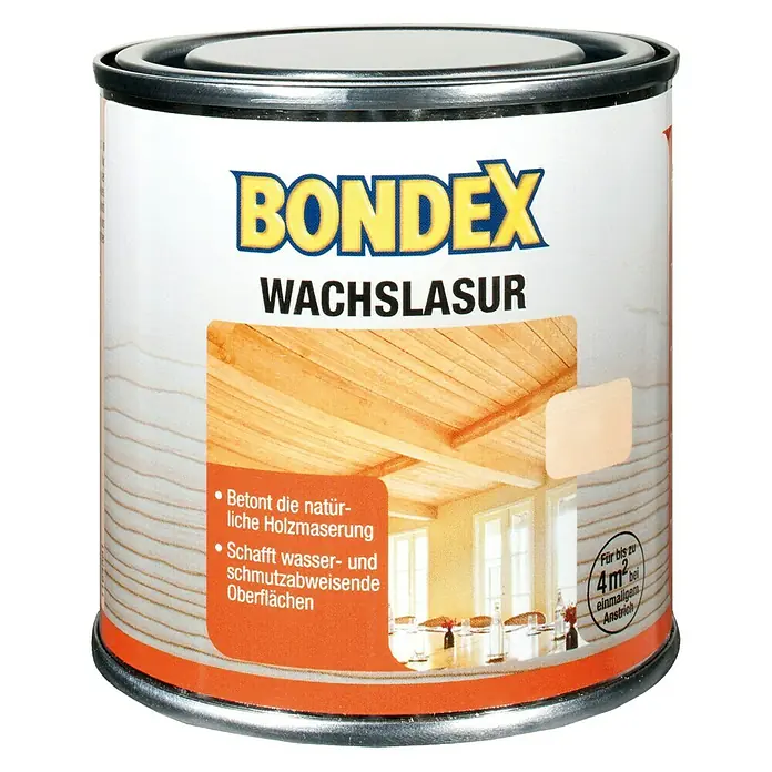 Bondex Wachslasur - Hellbraun, 250 ml, Seidenmatt