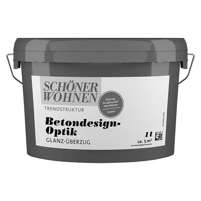 SCHÖNER WOHNEN-Farbe Betondesign-Optik Glanz-Überzug - Farblos, 1 l - Vorderansicht