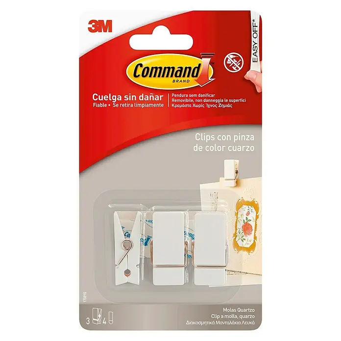 3M Command Set de pinzas - 3 ud., Blanco