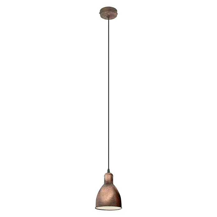 Eglo Priddy 1 Lámpara colgante - 60 W, L x An x Al: 15,5 x 15,5 x 110 cm, Bronce, E27