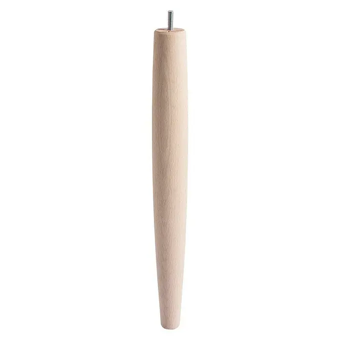 Möbelfuß Menorca - Ø x L: 46 x 400 mm, M8, Holz, Oberfläche: Naturbelassen, Traglast: 50 kg