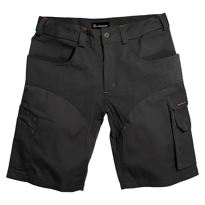 L.Brador Herren-Arbeitsshorts 1490 B - 54, Schwarz - Vorderansicht