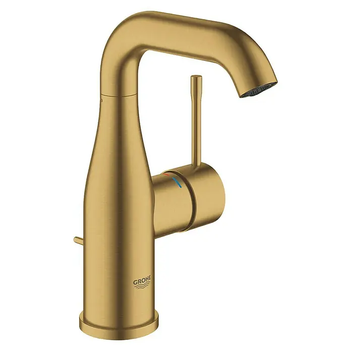 Grohe Essence New Waschtischarmatur M-Size - Mit Zugstange, Cool Sunrise - Vorderansicht