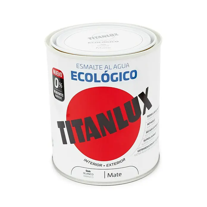 Titanlux Esmalte de color Eco - Blanco, 250 ml, Mate