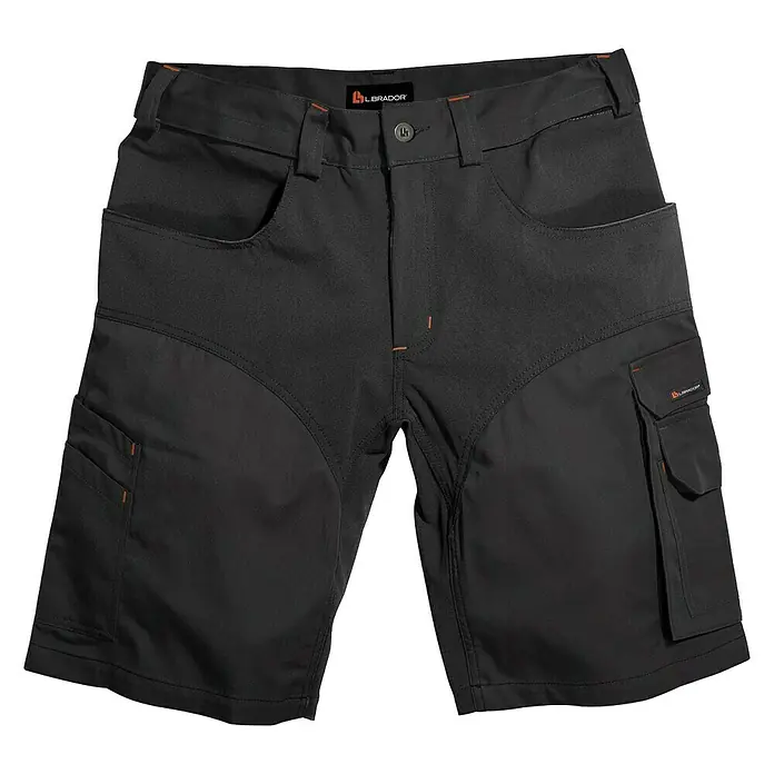 L.Brador Herren-Arbeitsshorts 1490 B - 52, Schwarz - Vorderansicht
