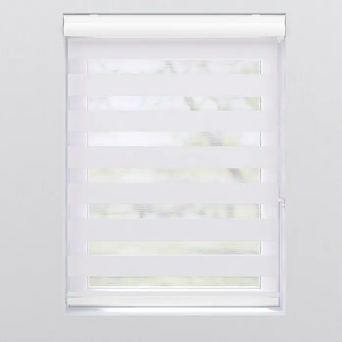 Expo Ambiente Doppelrollo mit Kassette - B x H: 70 x 175 cm, Weiß, Tageslichtdurchlässig - Vorderansicht