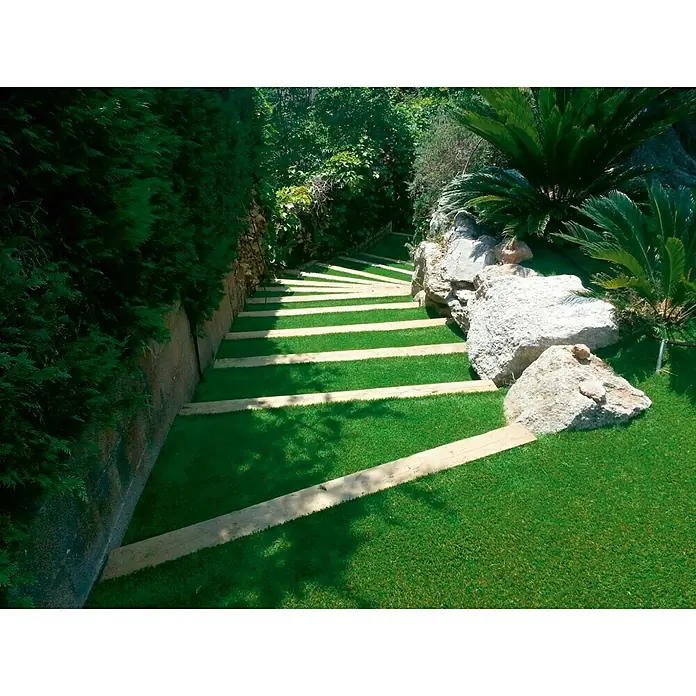 Césped artificial Paraguay - L x An: 5 x 1 m, Verde/Amarillo
