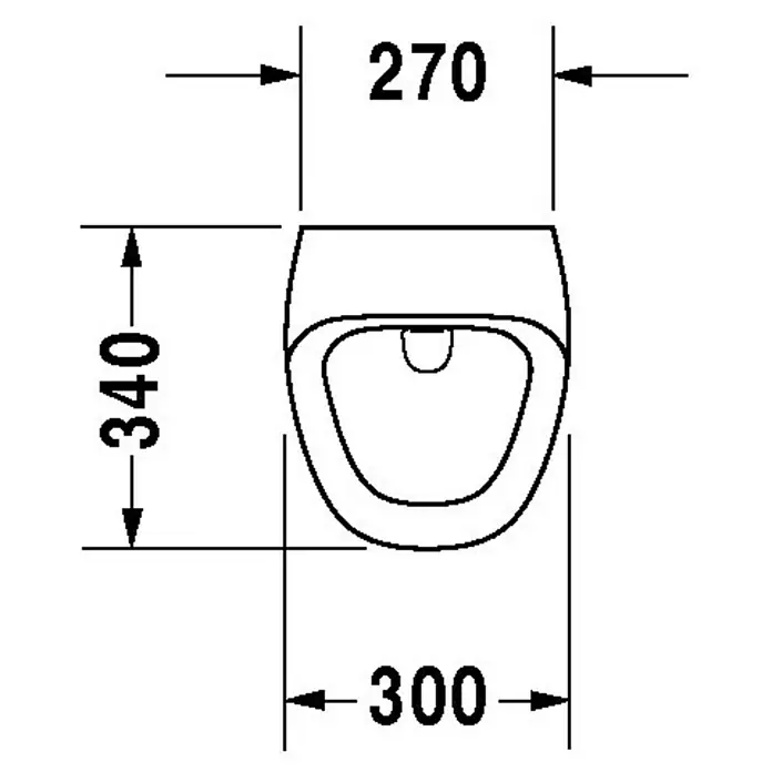 Duravit DuraStyle Urinal - Mit Spülrand, Mit antibakterieller Glasur, Zulauf: Hinten, Absaugspülung, Farbe: Weiß, Ohne Zielobjekt