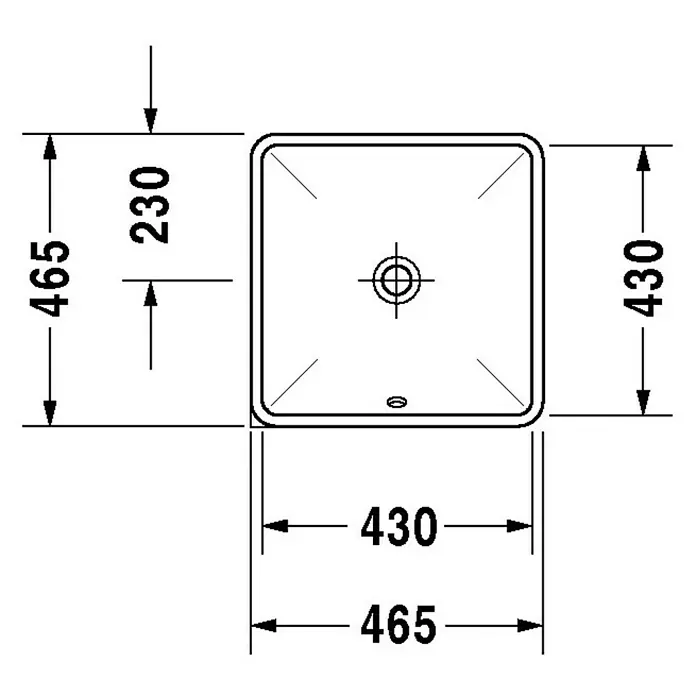 Duravit Starck 3 Unterbauwaschbecken - 43 x 43 cm, Mit schmutzabweisender Glasur, Hahnloch: Ohne, Mit Überlauf, Weiß
