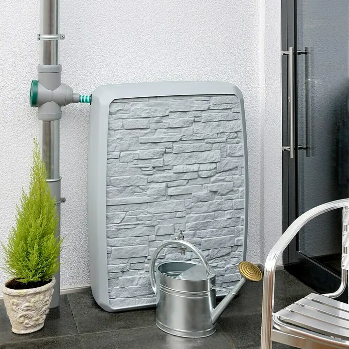 Regentonne Multitank - 250 l, Grau - Vorderansicht