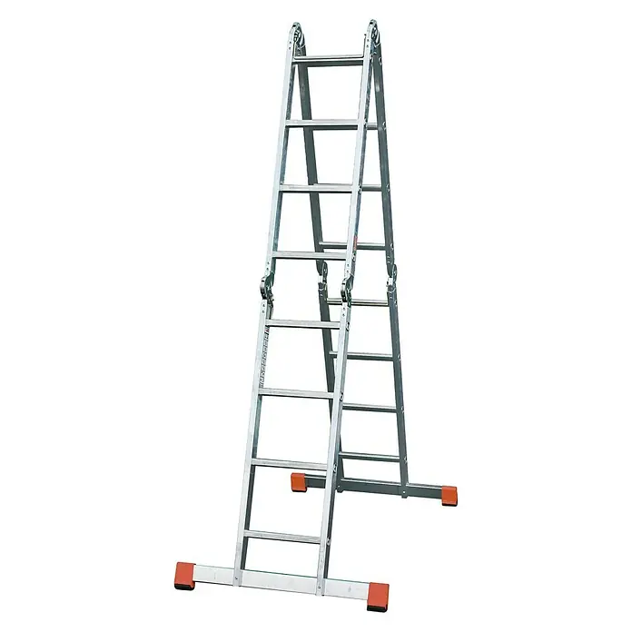 Krause Gelenkleiter Multimatic - Arbeitshöhe: 5,5 m, Anzahl Tritte: 4 x 4 Sprossen, Faltbar - Linke Seitenansicht